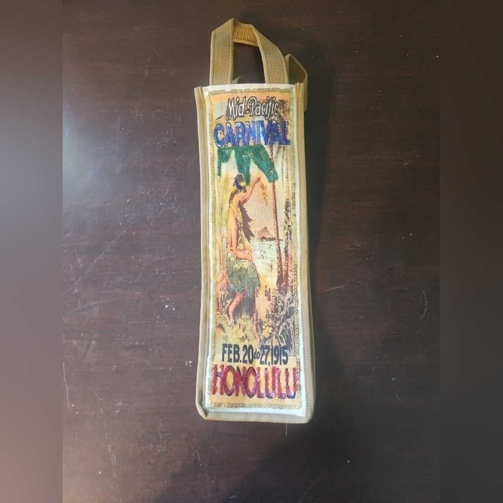 mid pacific carnival Honolulu Canvas Wine Tote